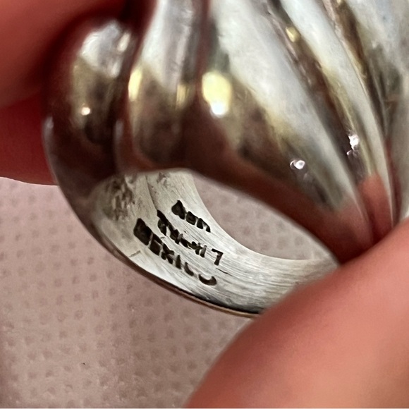 Vintage 925 Sterling Silver Chunky Heavy Wavy Ring Mexico - Picture 4 of 10